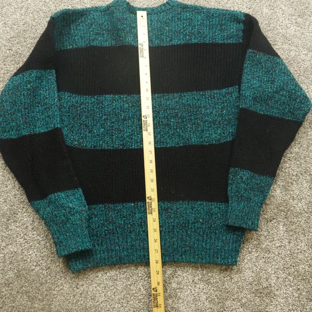 Vintage Concrete Sweater Mens XL Striped Wool Blend Crewneck 90s Retro statement